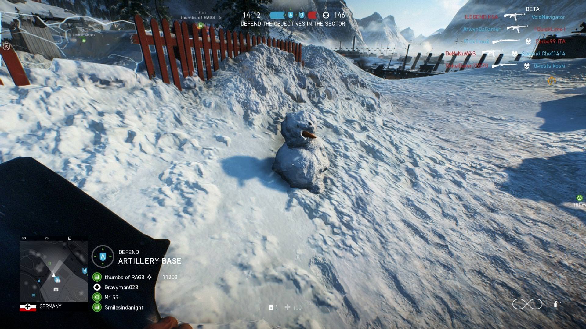 battlefield 5 snowman